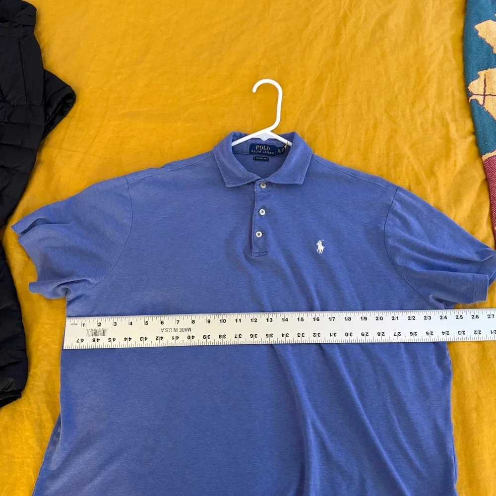 Polo Ralph Lauren Mens XL Classic Fit Blue Heather Short‎ Sleeve Polo Shirt